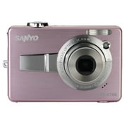 Angle View: Sanyo Xacti VPC-E760 7.1 Megapixel Compact Camera, Pink