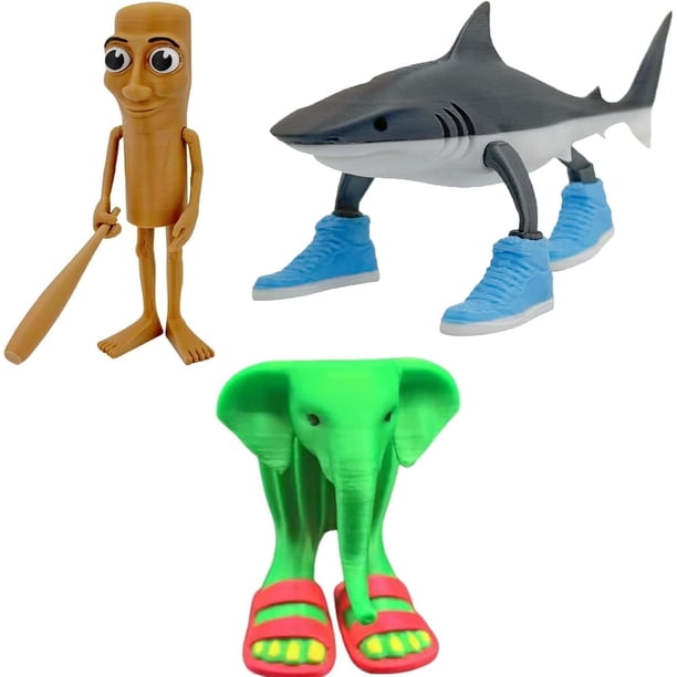 3pcs Tralalelo Tralala Juguete, Tralalero Tralala Tiburon Figuras de Accion, Tung Tung Tung Sahur, Lirili Larila, Chimpazini Bananini, Boneka Ambalabu