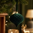 thumbnail image 5 of Large Velvet Christmas Ball Ornaments, Vintage Christmas Plastic Ball Ornaments Flocked Xmas Tree Hanging Decoration for Xmas Party Decor(4 Inch,Green), 5 of 6