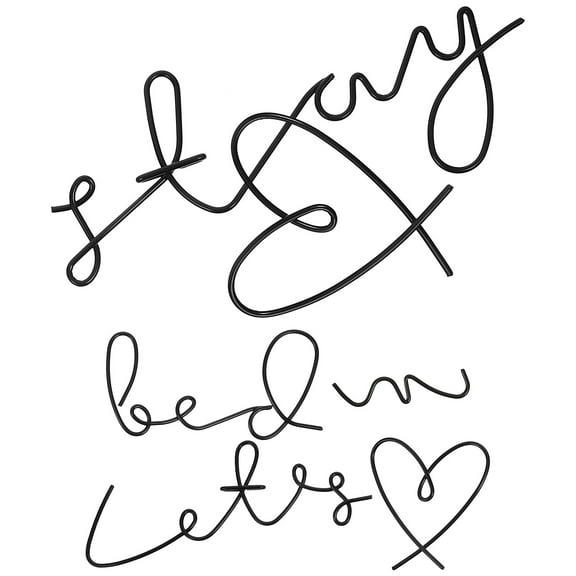 Raindrops Black Metal Wall Art Decor for Living Room Iron Letter Sculpture Home Accents 6Pcs