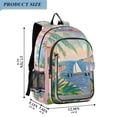 thumbnail image 2 of FORMRS Unisex School Backpack 17" Student Travel Bag with Laptop Compartment, Pink Seaside Boat, 2 of 7