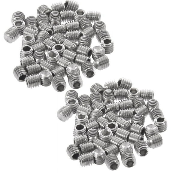 100Pcs M3X3mm Stainless Steel Hex Socket Set Cap Point Grub Screws Silver