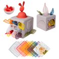 thumbnail image 1 of Taf Toys Caja De Pañuelos Para Bebé, Juguetes Montessori Para Bebés, Juguete De Silicona Para Desarrollo De Habilidades Motoras Y Sensoriales Con 10 Pañuelos De Tela, Juguetes De Conejito Emergentes P, 1 of 6