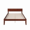 thumbnail image 3 of Orlando King Wood Platform Bed with Modern Panel Headboard in Walnut, 3 of 7