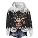 thumbnail image 1 of WILLBEST Sudadera con Capucha Oversize para Mujer, Estilo Casual, con Estampado Navideño de Ciervos con Cabeza Grande y Copos de Nieve, Cuello Redondo, Manga Larga y Diseño Ligero Chica​​, 1 of 4