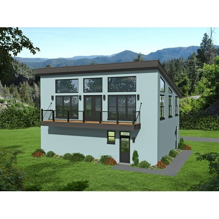 763-120: Modern Garage apartment 1 Bed, 2 Bath Luxury Home Plan, 1200 Sq Ft: Full Blueprints with License to Build by Home Plan Marketplace - Lesuto