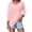 Pink, variant on 3/4 Length Sleeve Womens Tops 2026 Spring Trendy Basic V Neck Plain Casual Tunic Tshirt Womens Blouses