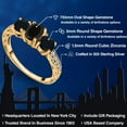 thumbnail image 2 of Gem Stone King 1.77 Ct Oval Black Onyx 18K Yellow Gold Plated Silver Ring (Size 5), 2 of 6