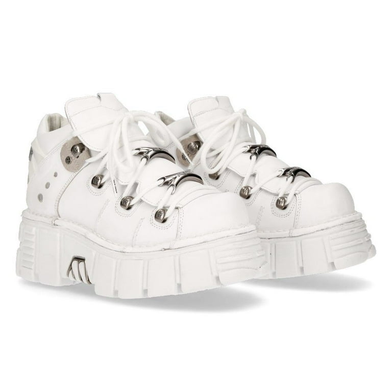 New Rock 106N-S8 White Leather Gothic Ankle Boots 36 - Walmart.com