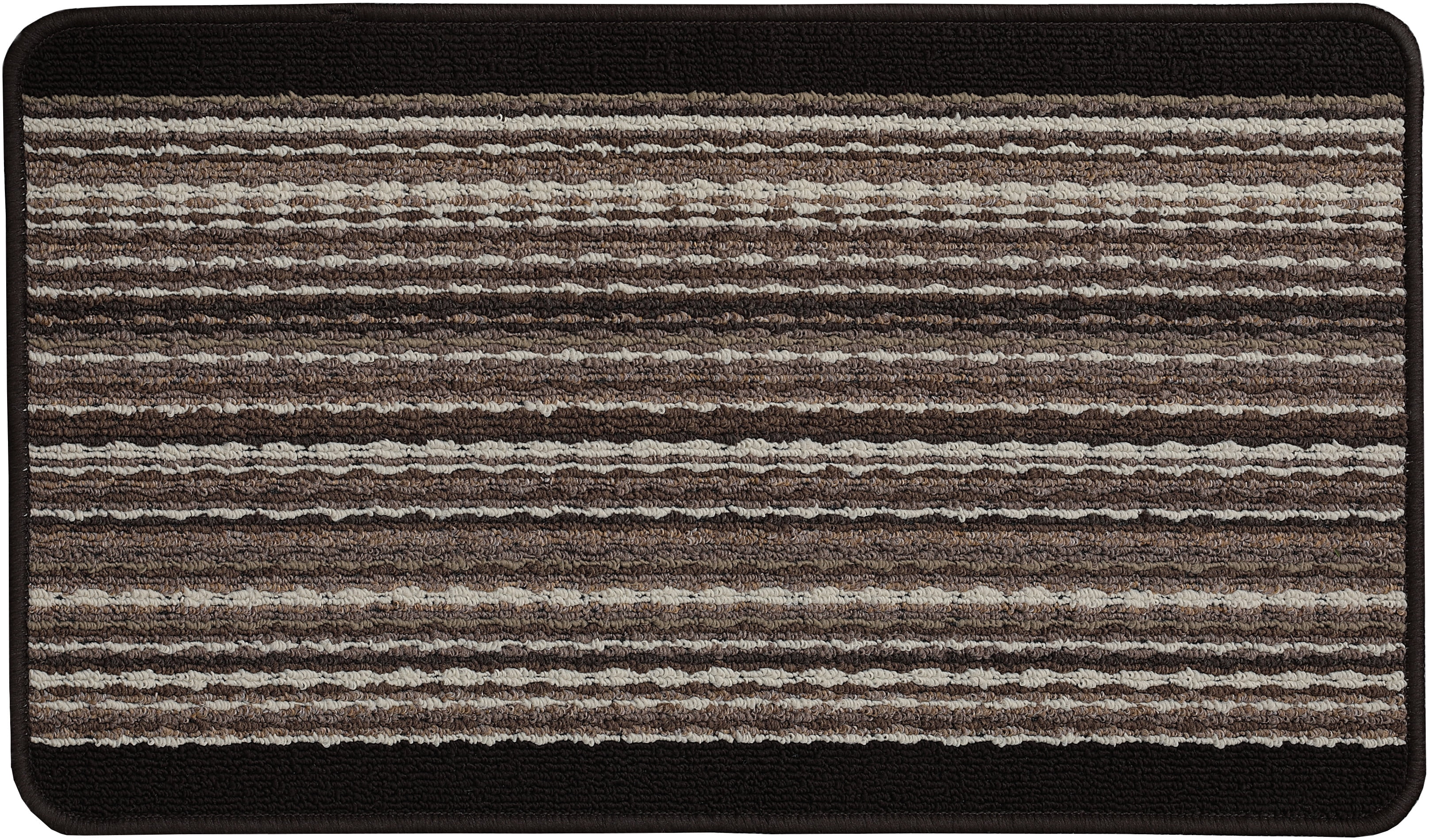 (2 pack) Mainstays Apollo Striped Indoor Polypropylene Area Rug, Tan and Chocolate, 17.4: x 30"