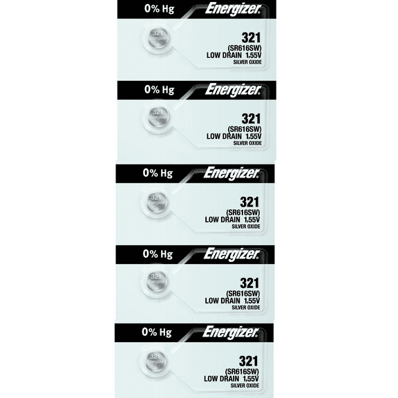 Energizer 321 SR616SW Silver Oxide Watch Battery (5 Count)