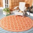 thumbnail image 3 of SAFAVIEH Courtyard Alina Geometric Quatrefoil Indoor/Outdoor Area Rug, Terracotta/Bone, 6'7" x 6'7" Round, 3 of 11