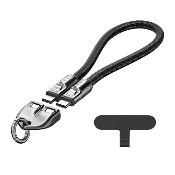 2-in-1 Phone Lanyard & 240W Type-C Fast Charging Cable, Anti-Theft Neck Strap with Data Transfer for iPhone, Android Phones, Laptop