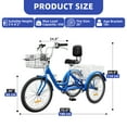 thumbnail image 6 of ModFusion 26" 7-Speed Adult Tricycle in Royal Blue with Removable Basket, 6 of 9