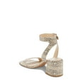 thumbnail image 3 of Vince Camuto Gidgena Off White Ankle Strap Open Round Toe Block Heeled Sandals (Off White, 5), 3 of 6