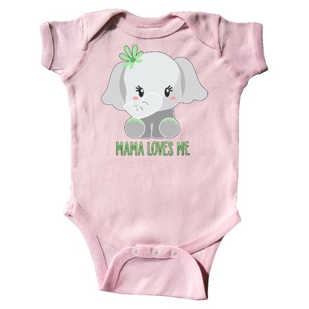 

Inktastic Mama Loves Me- cute elephant Gift Baby Boy or Baby Girl Bodysuit