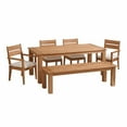 thumbnail image 5 of Linon Carenen Outdoor Dining Arm Chair - Natural/Antique White, 5 of 6