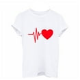 thumbnail image 3 of PENGXIANG Mode Femmes T-Shirt Ample à Manches Courtes Imprimé Cœur T-Shirt Décontracté Col Rond pour Femmes, 3 of 6