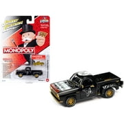 1978 Dodge Midnight Express Truck Black "Railroad Tycoon" with Game Token "Monopoly" 1/64 Diecast Model Car by Johnny Lightning