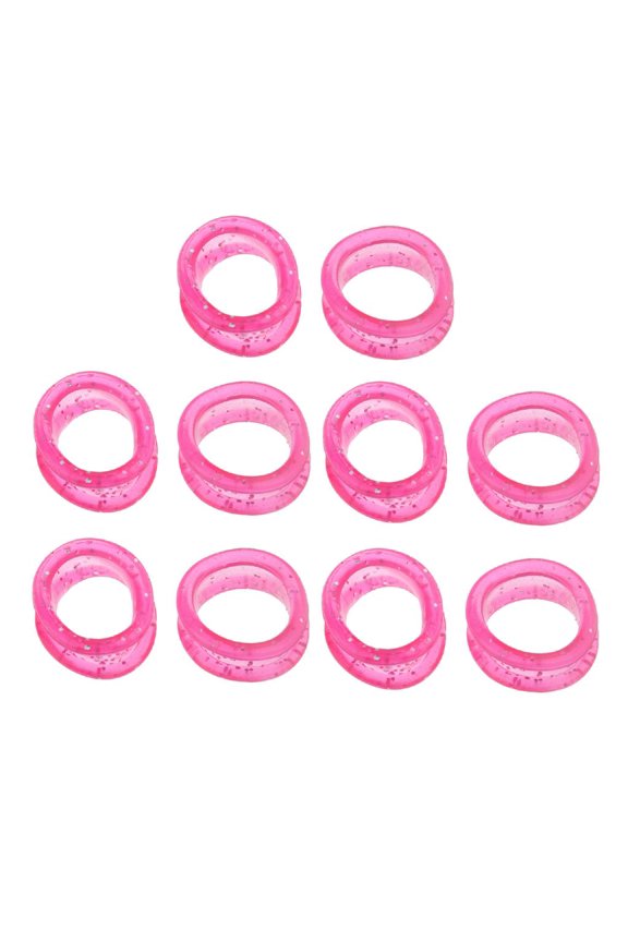 Pack of 10 Barber Hair  Finger Rings Grips Inserts Soft for Trimming, Hairdressing , 3 Colors for Choose - Pink