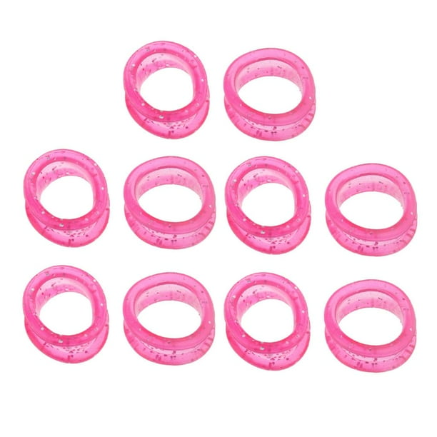 Lote de 10 anillos de agarre duraderos para tijeras de peluquería y barbería. Rosado