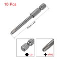 thumbnail image 2 of Unique Bargains 1/4-Inch Hex Shank 65mm Length Phillips Cross 4PH2 Magnetic Screw Driver S2 Screwdriver Bits 10 pcs, 2 of 4
