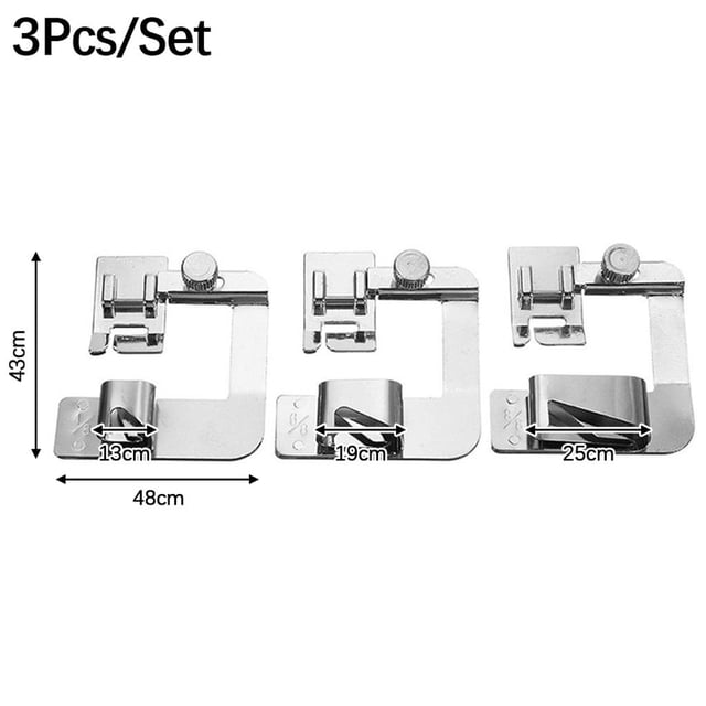Prensatelas Para Máquina De Coser Doméstica, 3 Uds., Pies Con Dobladillo Enrollado Para Brother Singer, Accesorios De Costura Moyic HA019648-00