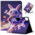 thumbnail image 1 of SaniMore for iPad Air 4th/5th, iPad Pro 11(2022/2020/2021/2018) Case, PU Leather Wallet Flip Case with Auto Wake/Sleep Card Cash Slots Multiple Viewing Angles Full Wrap Protective Fashion Case, Rabbit, 1 of 7