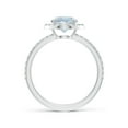 thumbnail image 2 of Angara Natural 1.12 Ct. Aquamarine with Diamond Halo Ring in 14K White Gold for Women (Ring Size: 12), 2 of 9