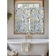 thumbnail image 7 of Tier Curtains 45 Inches Long, Blue Yellow Floral Spring Window Treatment Curtain Drapes, Summer Pastoral Botanical Green Window Half Privacy Curtains for Bedroom Bathroom, 42"x45", 2 Panels, 7 of 7