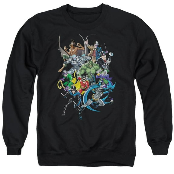 Batman Saints And Psychos Adult Crewneck Sweatshirt Black