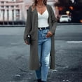 thumbnail image 3 of TKLPEHG Long Cardigan Sweaters for Women Fall Fashion Open Front Long Sleeve Oversized Casual Coat with Pockets (Dark Gray,S), 3 of 7