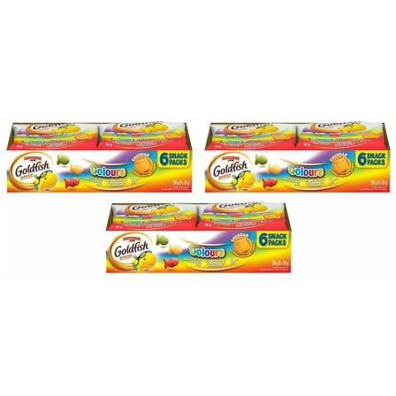 Goldfish Colors Cheddar Crackers Snack Packs, 6 x 26g, 156g (3 Pack)