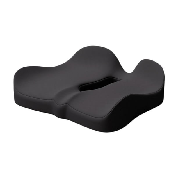 Cojín de asiento para silla, ergonómico, antideslizante, transpirable, grueso. Negro