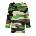 thumbnail image 4 of GIPQJK Short Shirts for Women 2024 Vacation Trendy Round Neck Going Out Sweatshirts Tops Plus Size 3/4 Sleeve Camo Print Loose Casual Tunic Clothes Green,S, 4 of 5