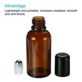 thumbnail image 4 of Uxcell 30ml Roller Bottles Amber Glass Essential Oil Roller Ball Black Caps Refillable Sample Containers Brown 3 Pcs, 4 of 5