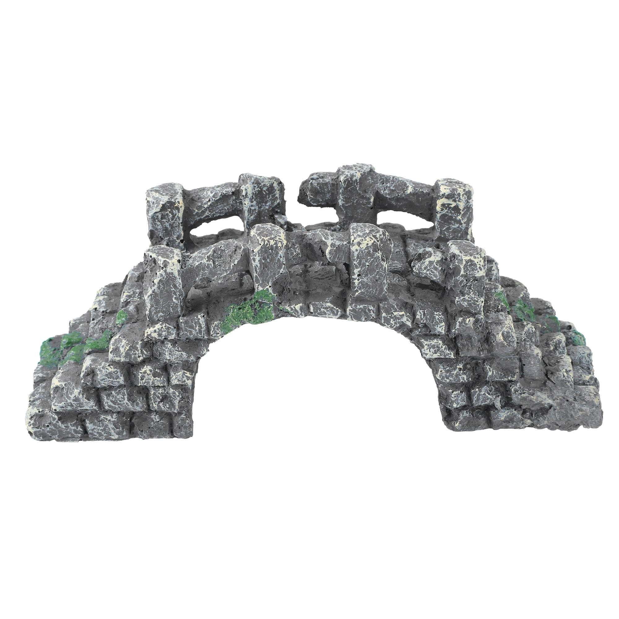 Unique Bargains Aquarium Arch Bridge Decoration Resin Accessories Gray Green 7.48" Length