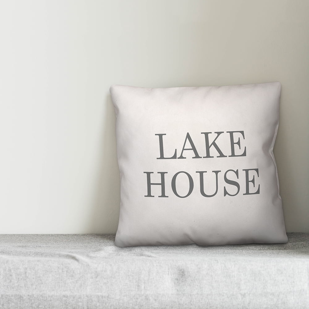 Creative Products Lake House White and Grey 16x16 Indoor / Outdoor Pillow
