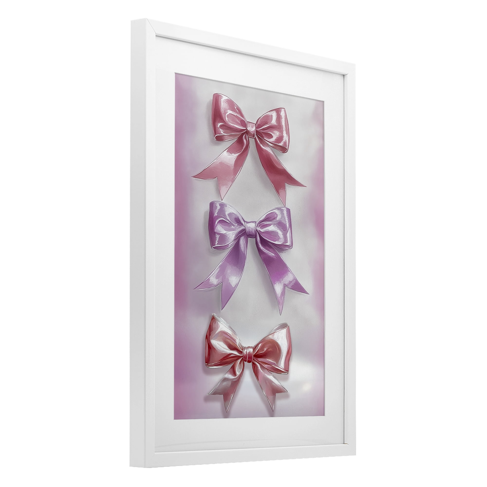 Stupell Industries Blush And Satin Elegance White Framed Print Under Glass, design by Annabelle Hall