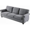 thumbnail image 4 of US Pride Furniture 91 in. Wide Rolled Arm Velvet Modern Rectangle Sofa in Grey For Home, 4 of 4