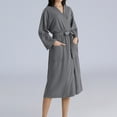 Women Mid Length Robes Kimono Bathrobe Lightweight Soft Sleepwear V