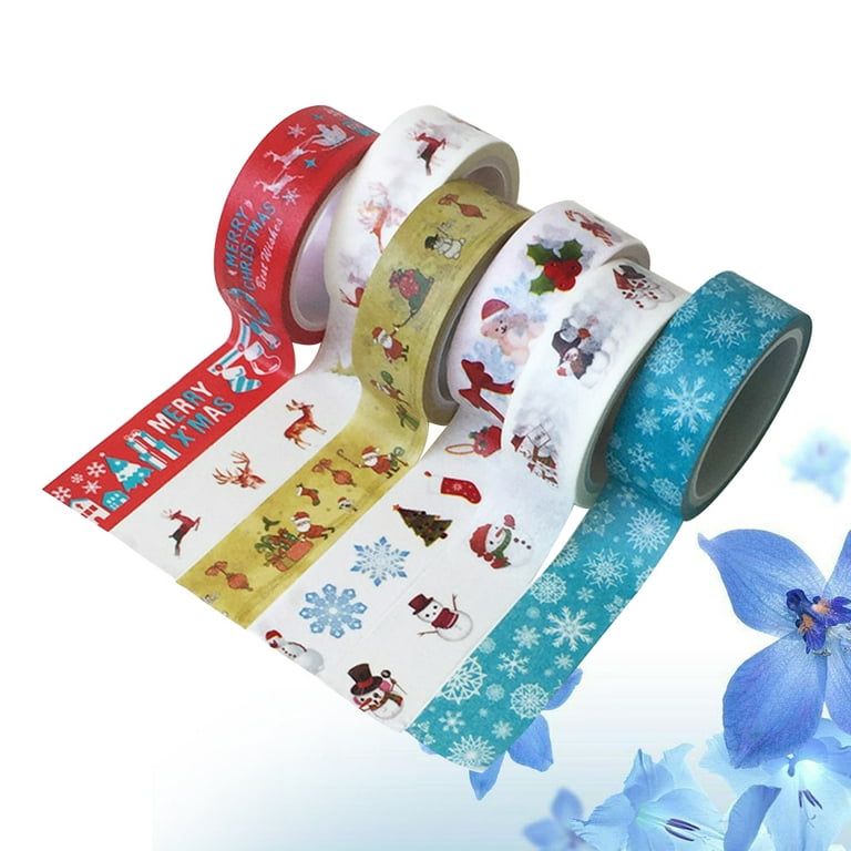 6pcs/pack Christmas Holiday Washi Tape Scrapbooking Decorative Adhesive  Paper Tape for Christmas Gift Wrapping Art Crafts Stationery Sticker