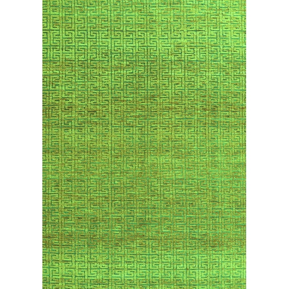 Ahgly Company Indoor Rectangle Abstract Green Modern Area Rugs, 7' x 9'