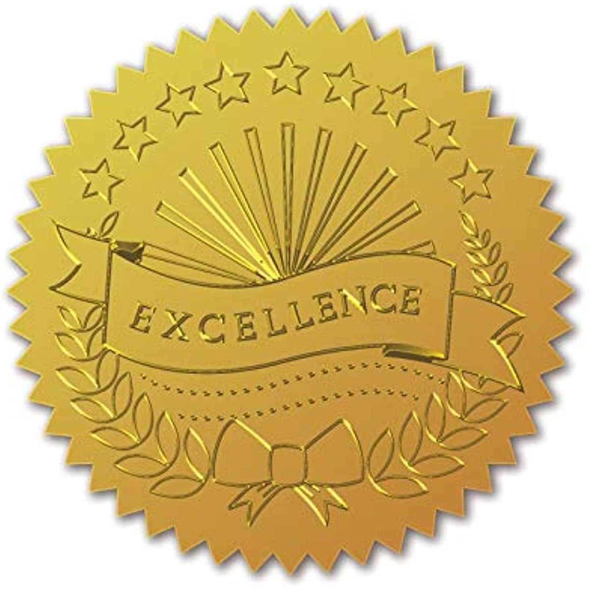 Gold Foil Certificate Seals Excellence Self Adhesive Embossed Seals Gold Foil Certificate Seals Excellence Self Adhesive Embossed Seals