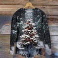 thumbnail image 2 of Women’s Funny Christmas Sweatshirt Long Sleeve Crewneck Xmas Tree Graphic Pullover Cute Holiday Top for Fall Winter 2025 Festive Season Raglan Sleeve Casual Sweatshirt, 2 of 4