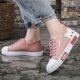 thumbnail image 2 of Rosa talla 38 [240] ins estilo Harajuku primavera y verano nuevas zapatillas de deporte zapatos de lona deportivos zapatos blancos para mujer zapatos planos casuales para estudiantes con cordones, 2 of 8