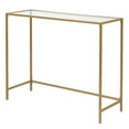 thumbnail image 5 of IVV 39.4 Inches Console Table, Tempered Glass Sofa Table with Metal Frame, Modern Entryway Table for Living Room, Hallway, Easy to Assemble, Gold, 5 of 7