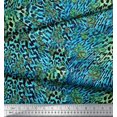 thumbnail image 3 of Soimoi Blue Cotton Duck Fabric Leopard & Peacock Animal Skin Print Sewing Fabric Yard 44 Inch Wide, 3 of 3