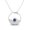 Sterling Silver, variant on 4mm Round Blue Sapphire Gemstone Open Circle Wave Necklace 925 Sterling Silver Swirl Chain Necklace For Women