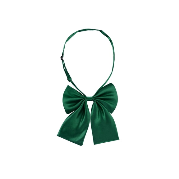 INSPIRE CHIC Women's Pre-Tied Bowknot Bow Tie Adjustable Strap Bowtie Solid Color One Size Deep Green